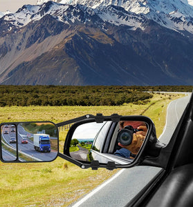 Pair Car Extend Rear View Mirrors Adjustable Additional Exterior Mirror for All Standard Vehicles RVs Caravan Car Trailer Towing Mirrors