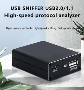USB Sniffer 2.0 High-Speed Protocol Analyzer USB 2.0 USB 1.1 Portable Compact Data Monitoring Open Source Plug and Play