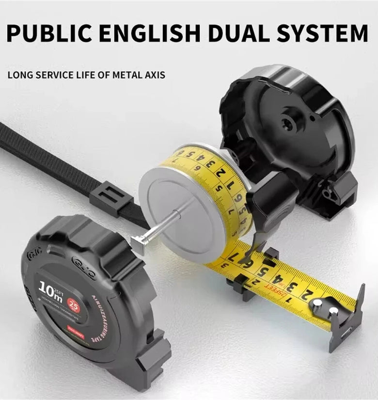 Stainless Steel Tape Measure Retractable with Lock Nylon Coated Wear-Resistant Waterproof High Precision Optional Sizes 3M 5M 7.5M