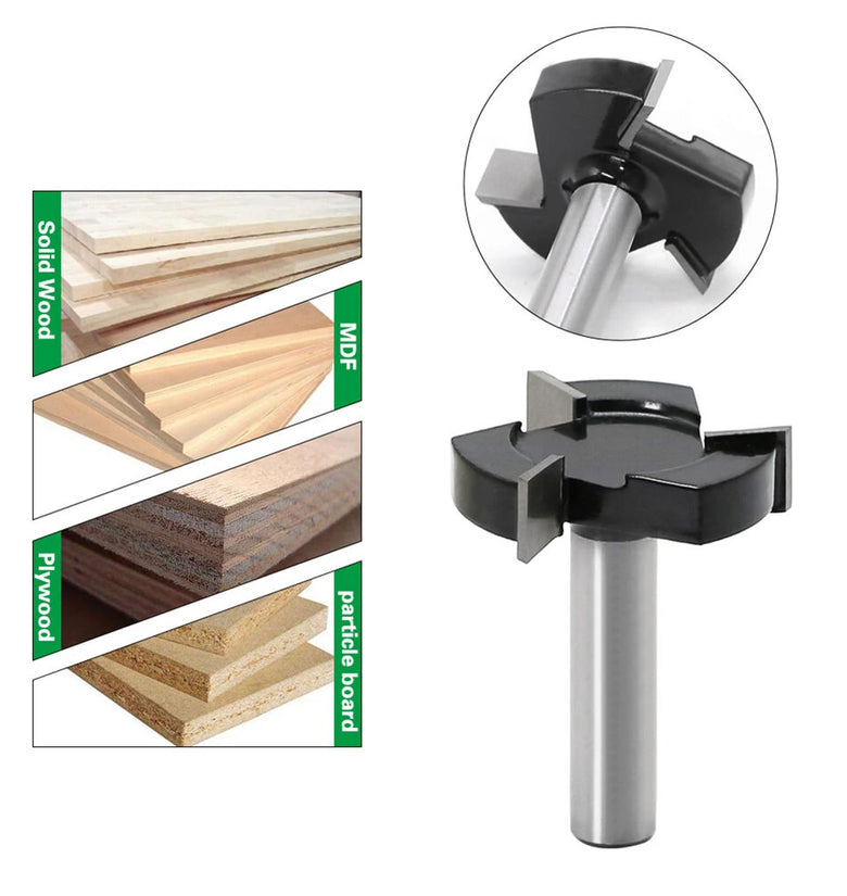 LAVIE 12mm 1/2 Inch Shank 3 Flutes CNC Spoilboard Surfacing Router Bit Carbide Slab Flattening Router Bit Wood Milling Cutter Planer Tool with 1-15/16