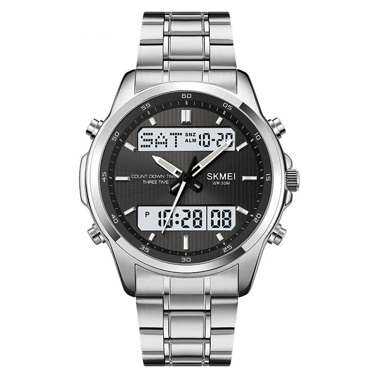 SKMEI Men's Sports Digital Watches Double Display Chronograph Watch Waterproof Luminous Alarm Electronic Watch