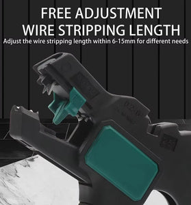 Automatic Wire Stripper Multifunctional 2 in 1 Tool Precision Steel Blades Adjustable Length 0.2-6mm Stripping Cutting Lightweight Electricians Wire Tool