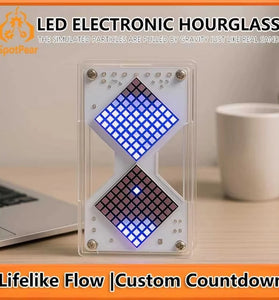 Electronic LED Dot Matrix Hourglass DIY Kit Gravity Sensor Adjustable Countdown Timer Clock Educational Soldering Practice Kit