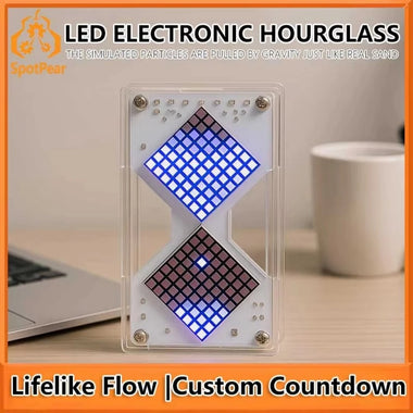 Electronic LED Dot Matrix Hourglass DIY Kit Gravity Sensor Adjustable Countdown Timer Clock Educational Soldering Practice Kit