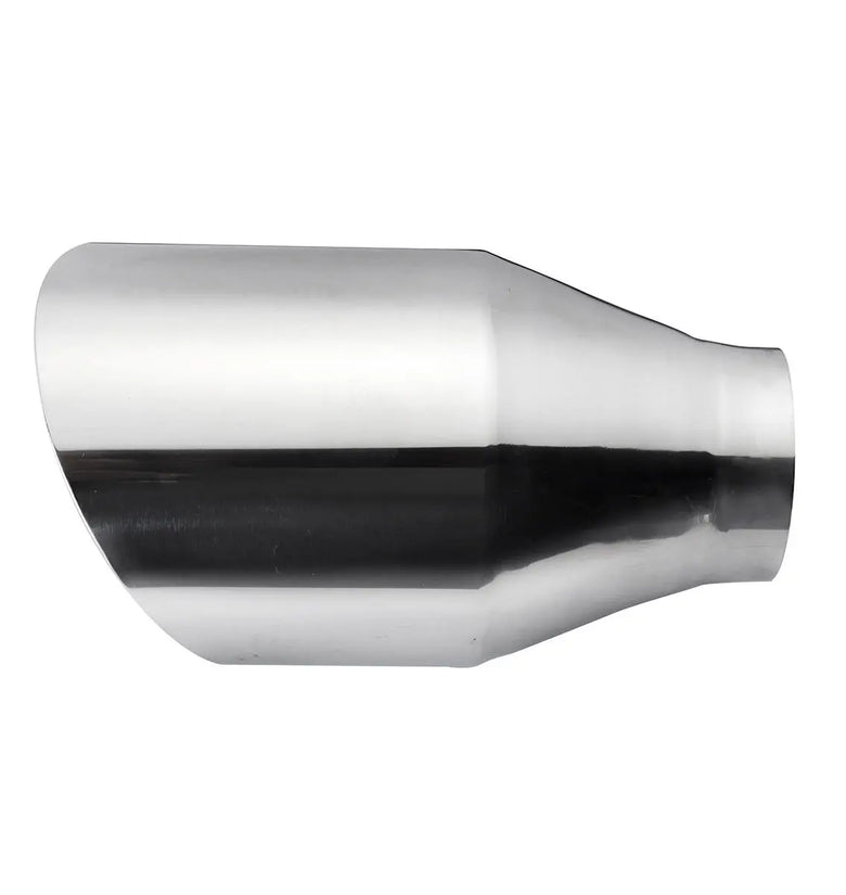 Universal Stainless Steel Exhaust Muffler Round Slant 2.25 Inch Inelt 4 Inch Outlet