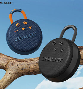 ZEALOT S77 bluetooth Speaker Portable Speaker 42mm Large Speaker HiFi Sound 1800mAh Battery IPX6 Waterproof Built-in Mic Wireless Lanyard Speakers for Biking Climbing Travel