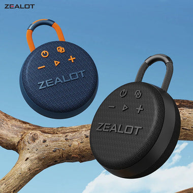 ZEALOT S77 bluetooth Speaker Portable Speaker 42mm Large Speaker HiFi Sound 1800mAh Battery IPX6 Waterproof Built-in Mic Wireless Lanyard Speakers for Biking Climbing Travel