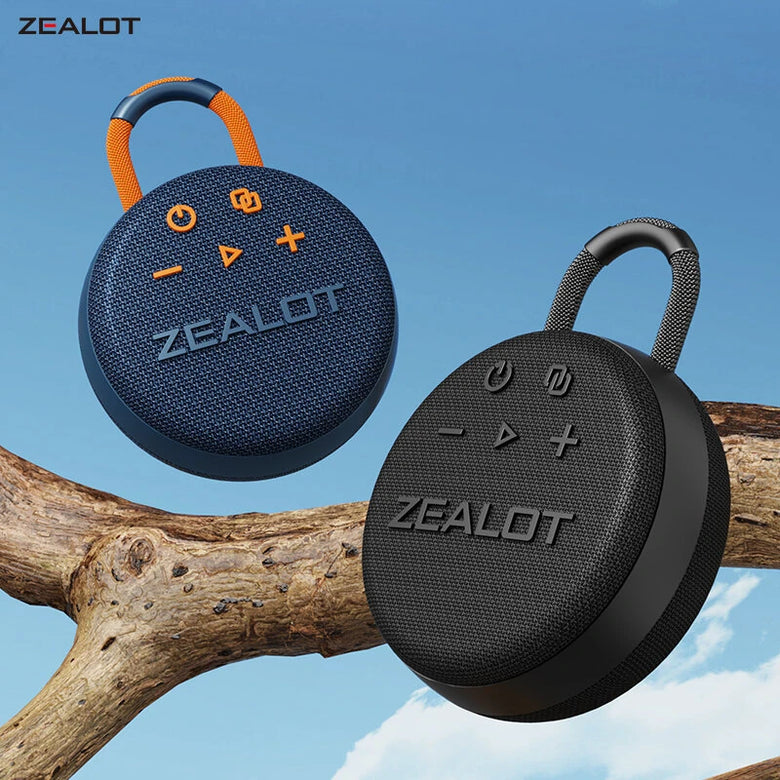 ZEALOT S77 bluetooth Speaker Portable Speaker 42mm Large Speaker HiFi Sound 1800mAh Battery IPX6 Waterproof Built-in Mic Wireless Lanyard Speakers for Biking Climbing Travel