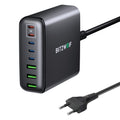 [GaN Tech] Blitzwolf BW-S26 250W 8-Port USB PD Charger 3USB-A+5USB-C PD3.0 QC3.0 AFC FCP PPS APPLE Fast Charging Desktop Charging Station EU Plug for iPhone 15 14 13 for Samsung Galaxy Z Flip4 for MacBook Pro for Airpods for Apple Watch