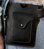 Ekphero Retro Men's Waist Bag Genuine Leather Belt Bag Key Waist Work Pocket Phone Bag for Belt Wearable Holster