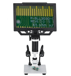 G1600 9 Inches Large Color Screen Digital Microscope HD 12MP Display 1-1600X Continuous with LED Highlight Fill Light