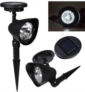 2pcs 4LED Spotlight Lawn Solar Spotlight 600mAh Lithium Battery Outdoor Solar Power Lamp with Automatic On Off Sensor Waterproof Garden Lamp