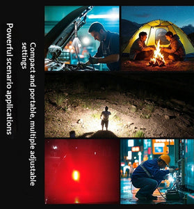Bikight HT-11 Rechargeable Zoomable Tactical Flashlight with LED Power Display Three Light Sources 5000m Beam Magnetic Waterproof High Lumen Torch Lamp for Outdoor Camping Hiking Emergency