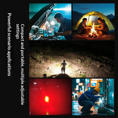 Bikight HT-11 Rechargeable Zoomable Tactical Flashlight with LED Power Display Three Light Sources 5000m Beam Magnetic Waterproof High Lumen Torch Lamp for Outdoor Camping Hiking Emergency