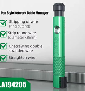 LAOA LA194205 Pen Style Network Cable Manager Compatible with Category 5 6 7 8 Ethernet Cables Lightweight Compact Wire Stripper Tool for Precise Cable Cutting and Management