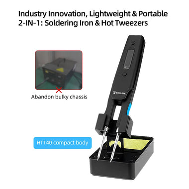 SEQURE HT140 2-IN-1 Hot Tweezers & Soldering Iron Compatible with C210 Tip Portable Tweezers Soldering Station Support PD|QC|DC