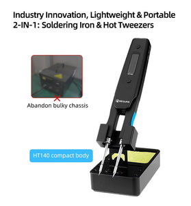 SEQURE HT140 2-IN-1 Hot Tweezers & Soldering Iron Compatible with C210 Tip Portable Tweezers Soldering Station Support PD|QC|DC