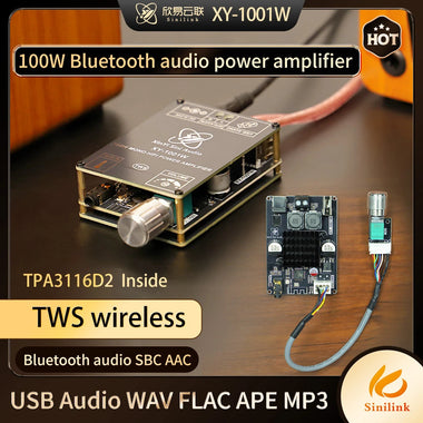 Sinilink XY-1001W TWS bluetooth 5.3 Amplifier Board Mono 100W TPA3116D2 AUX USB Stereo Pairing Audio Module