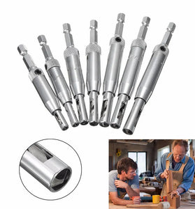 Drillpro 7pcs HSS Self Centering Hinge Drill Bit Door Window Cabinet Woodworking Hole Puncher