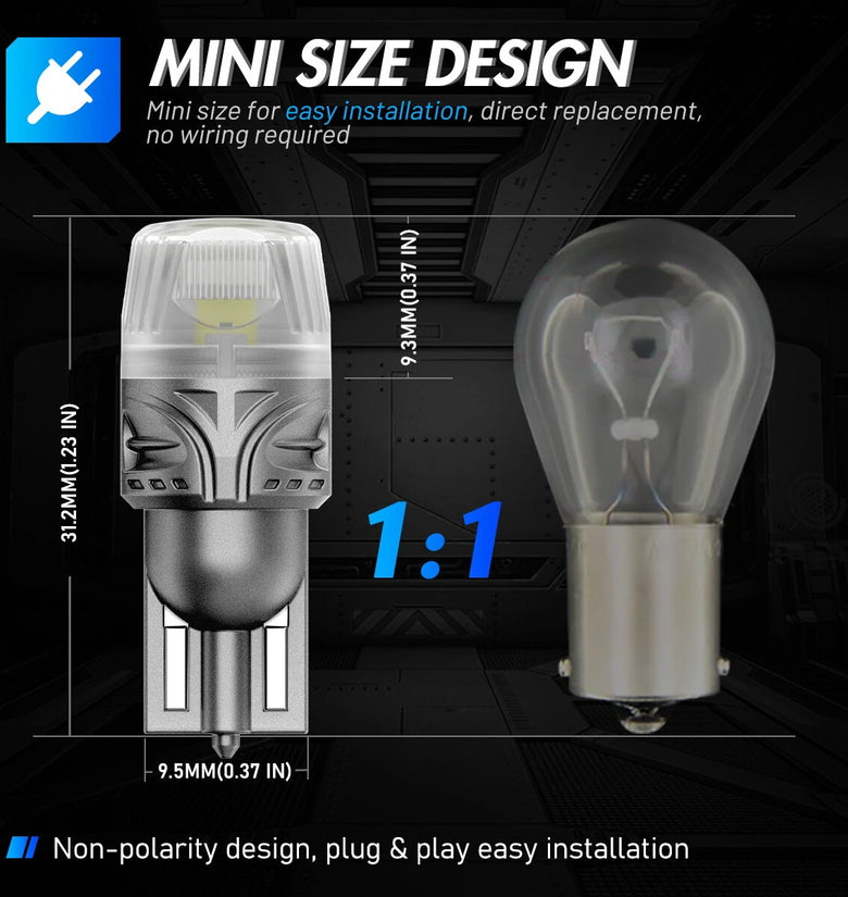 NOVSIGHT SL9 Series T10 DC9V-18V 400LM Car Signal Light Turn Signal Brake Light Reversing Light 2835 SMD Chips