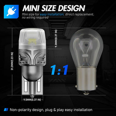 NOVSIGHT SL9 Series T10 DC9V-18V 400LM Car Signal Light Turn Signal Brake Light Reversing Light 2835 SMD Chips