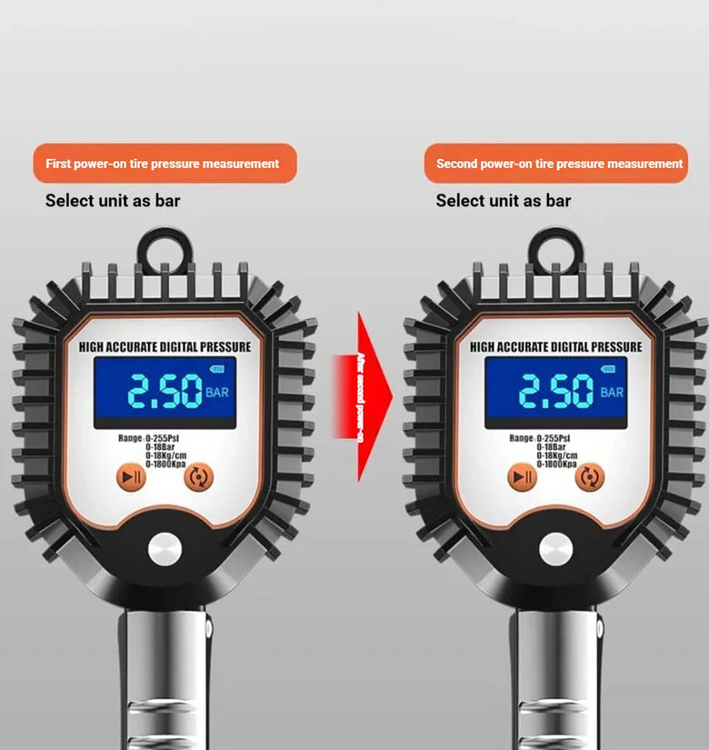 High-Precision LED Digital Display Tire Inflation Meter Car Tires Pressure Meter Barometer Automotive Tool