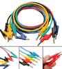 DANIU 5Pcs 1M 4mm Silicone Banana Plug to Crocodile Alligator Clip Test Probe Lead Wire Cable