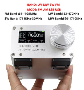 Si4732 Full Band Radio Receiver FM LW MW SW SSB Aluminum Alloy BCL High-Performance WiFi BNC Connector Digital Decoding Longwave Shortwave High Fidelity Sound Speaker