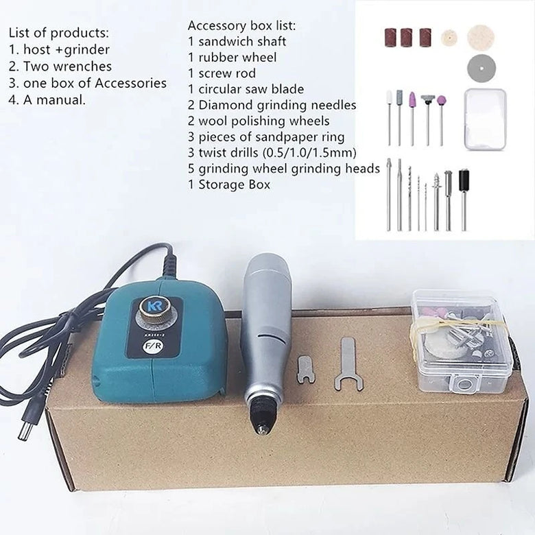 40W Mini Rechargeable Electric Grinder No-load Speed 18000r/min Variable Speed Rotary Tool for 18V-21V Battery