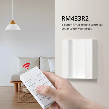 SONOFF RM433 R2 Base 433MHz RF Remote Controller 8 Button Remote Control Paired with SONOFF TX Wall Switch RF Devices IFan04 D1 RFR2 Work with Alexa Google Home