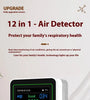 NEW 12 in 1 Air Quality Monitor Formaldehyde Space Contrast Function TVOC CO CO2 PM2.5 PM10 Temperature Humidity LCD Display Rechargeable Precision Sensor Real Time Detection Compact Design ZN-MT14