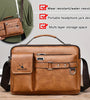WEIXIER Men's PU Material Crossbody Bag Men's Business Briefcase Bag Portable Single Shoulder Bag Casual Bag Men's Bag Gift For Father/Anniversary