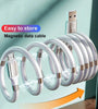 3A USB-A to Type-C Magnetic Stroage Cable Fast Charging Data Transmission Copper Core Line 1M/1.8M Long for iPhone 15 15 Plus for Huawei Pura 70 Ultra for Samsung Galaxy S24 for Xiaomi Civi 4 Pro