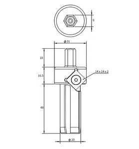 HONGDUI Reamer Tool Chamfer Tool for 20mm Dog Holes S136 Steel Body Tungsten Carbide Chamfer Cutter 9mm Hex Shank Woodworking Bench Dog Hole Repair Tool for MDF/HDF/Plywood/Hardened MDF