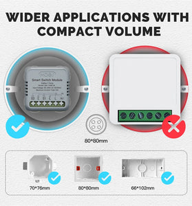 MoesHouse Tuya Zigbe Intelligent Switch Module Portable Home Automation DIY Switch Compatible with Alexa Google Assistant