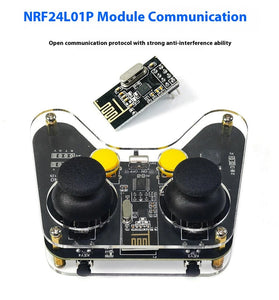 HU-M40 24GHz Wireless Remote Controller Dual Joystick 250kbps NRF24L01P Communication Module Low Power Consumption Open Protocol