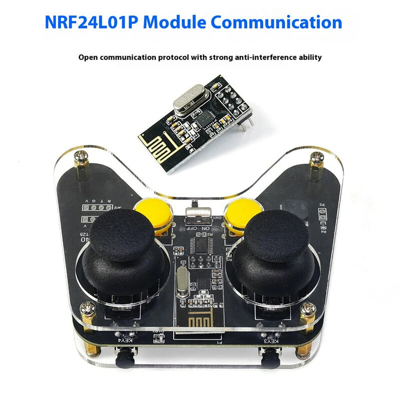 HU-M40 24GHz Wireless Remote Controller Dual Joystick 250kbps NRF24L01P Communication Module Low Power Consumption Open Protocol