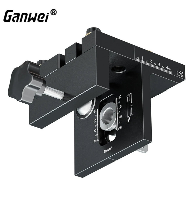 Ganwei Woodworking 3 In 1 Dowelling Jig Kit Adjustable Pocket Hole Jig 6/8/10/15mm Drilling Guide Tenoning Pin Hole Puncher Locator