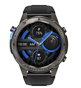 BlitzWolf BW-Voyager1 1.43-inch AMOLED GPS Double Straps Compass & Barometer 10ATM Waterproof bluetooth Call Heart Rate Blood Oxygen Monitor Sleep Monitoring Menstrual Cycle Multi-sports Outdoor Smart Watch