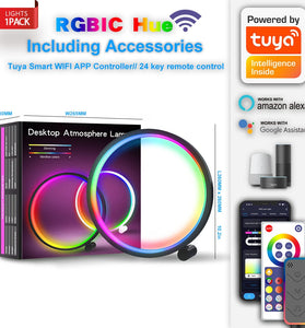 10-Inch 46LED Smart Wifi Creative Desk Lamp RGBIC Colorful Desktop Atmosphere Lamp Gaming Desk Atmosphere Lamp