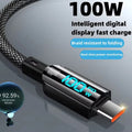 100W USB-A to Type-C Digital Display Cable Fast Charging Data Transmission Tinned Copper Core Line 1.2M Long for iPhone 15 15 Plus for Samsung Galaxy Z Fli6 for Huawei Nova Flip