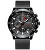 CRRJU Mens Multi-function Six-hand Chronograph Watch Fashion Sport Watches with Date Display Waterproof Quartz Wristwatches Men Watches