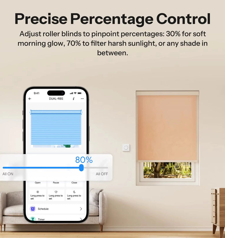 SONOFF MINI-ZBRBS-E Zigbee3.0 Smart Roller Shutter Wall Switch Fusion Series Orb-ZBRBS Precise Percentage Adjustment Schedule Function Voice Control with Alexa Google Home