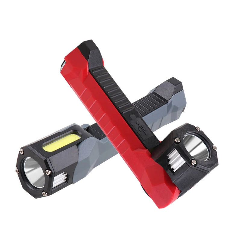 8W LED+15W COB 1000LM LED Work Light 500M Long Range Super Bright Flashlight Built-in 18650 battery Working Lamp