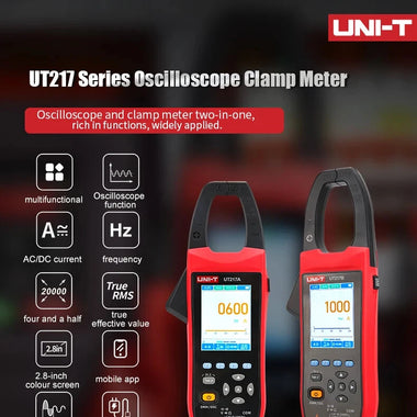 2IN1 UNI-T UT217A UT217B Oscilloscope Multimeter Clamp Meter 1000V AC DC 1000A True RMS Bluetooth Recorder 18650 Lithium Battery NCV Testing Tool
