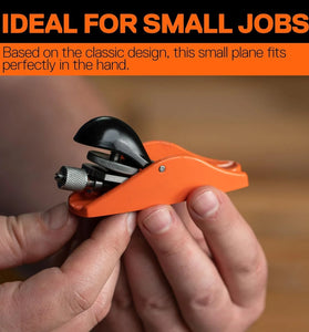 Pony Jorgensen 3.5" Mini Block Plane Professional Blade Adjustable Cutting Depth Ductile Iron Body for Trimming Polishing and Woodworking