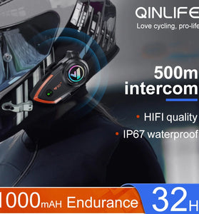 Coralme Y80 2X Motorcycle Intercom Helmet Bluetooth Headset 800 Meters Two-Person Intercom Suitable For Third-Party Helmet Headset