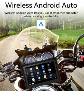 5 Inch Motorcycle Touchscreen Wireless Carplay Player DVR Android Front Rear Dual Camera bluetooth IP66 Waterproof with GPS Navigation
