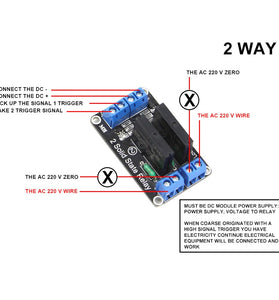 5V Relay 2 Channel SSR Low Level Solid State Relay Module 250V 2A with Fuse