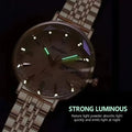 POEDAGAR Women Luxury Rhinestone Quartz Watch Waterproof Luminous Wristwatch Calendar Analog Stainless Steel Wrist Watch Elegant Ladies Watches